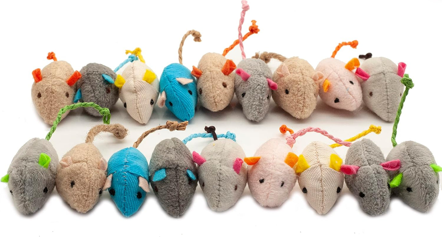 Fashion's Talk 18-Pack Catnip Mice - Realistic Design, 9 Colors