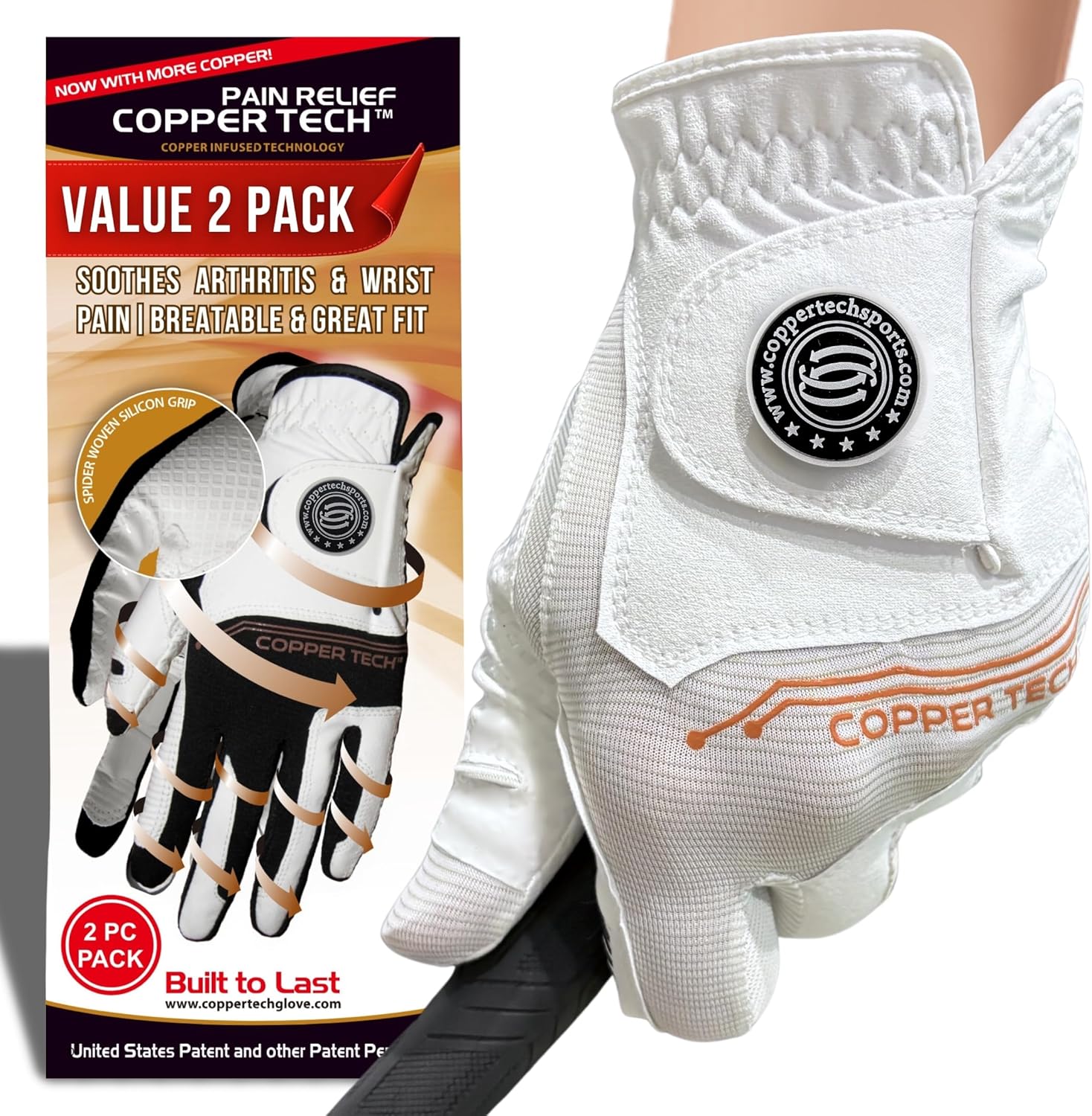 Copper Tech Ladies Golf Gloves for Right or Left Handed Golfers