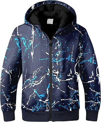 SWISSWELL Kids Fleece Hoodie Full Zip Cozy Jacket for Ages 6-16