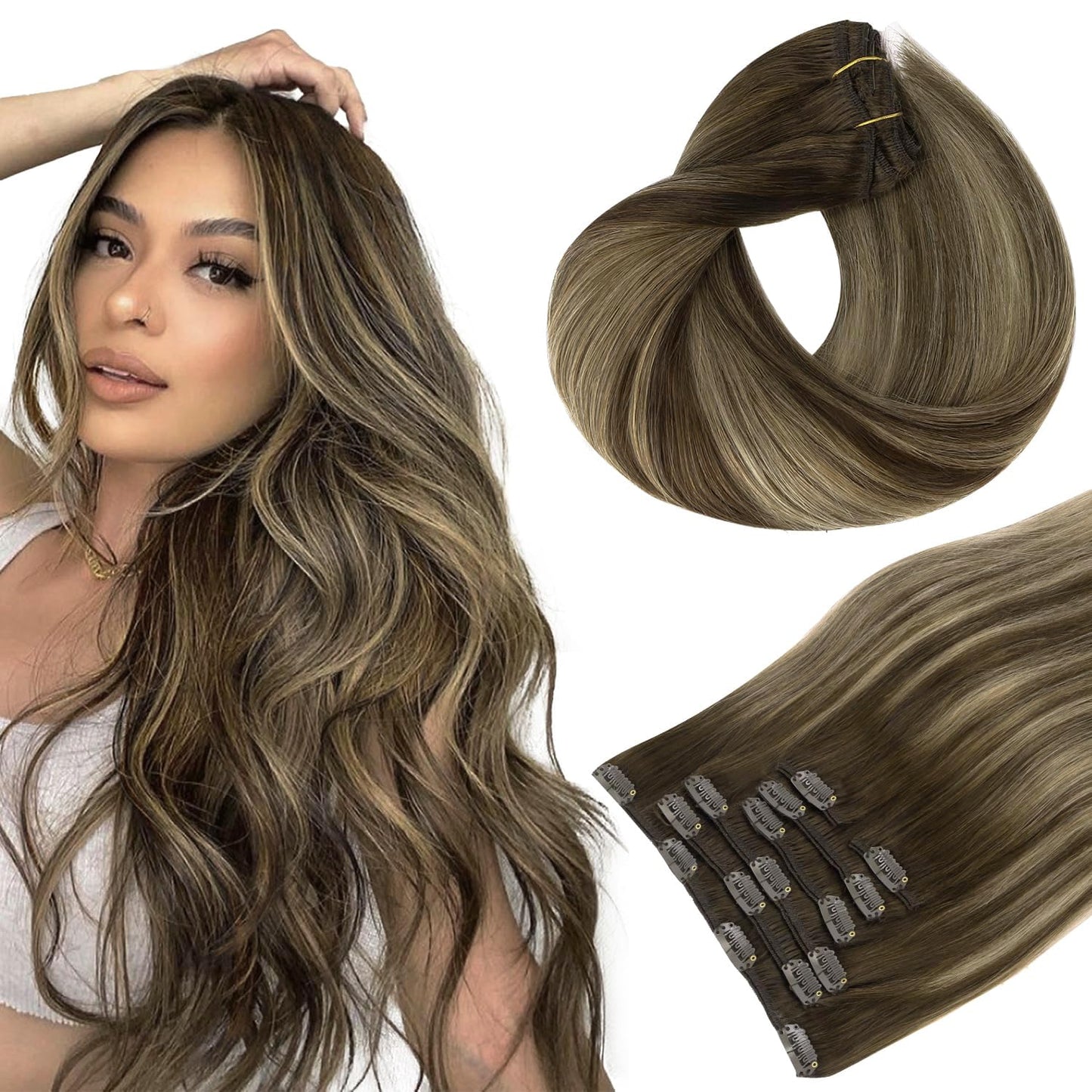 HOTBANANA Clip in Hair Extensions for Volume and Length