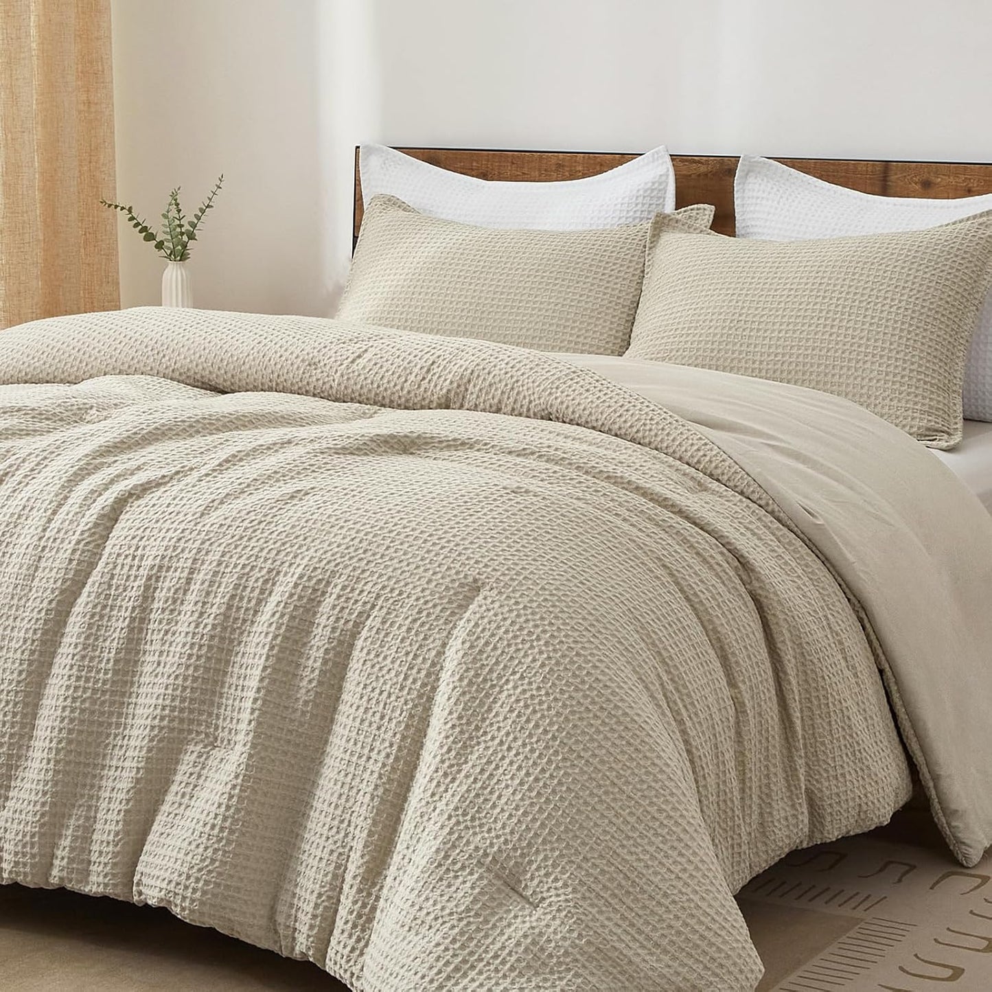 PHF Ultra Soft Waffle Weave Comforter Set for California King