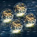 Solar Floating Pool Lights 14in Inflatable Warm White LED Balls - 4