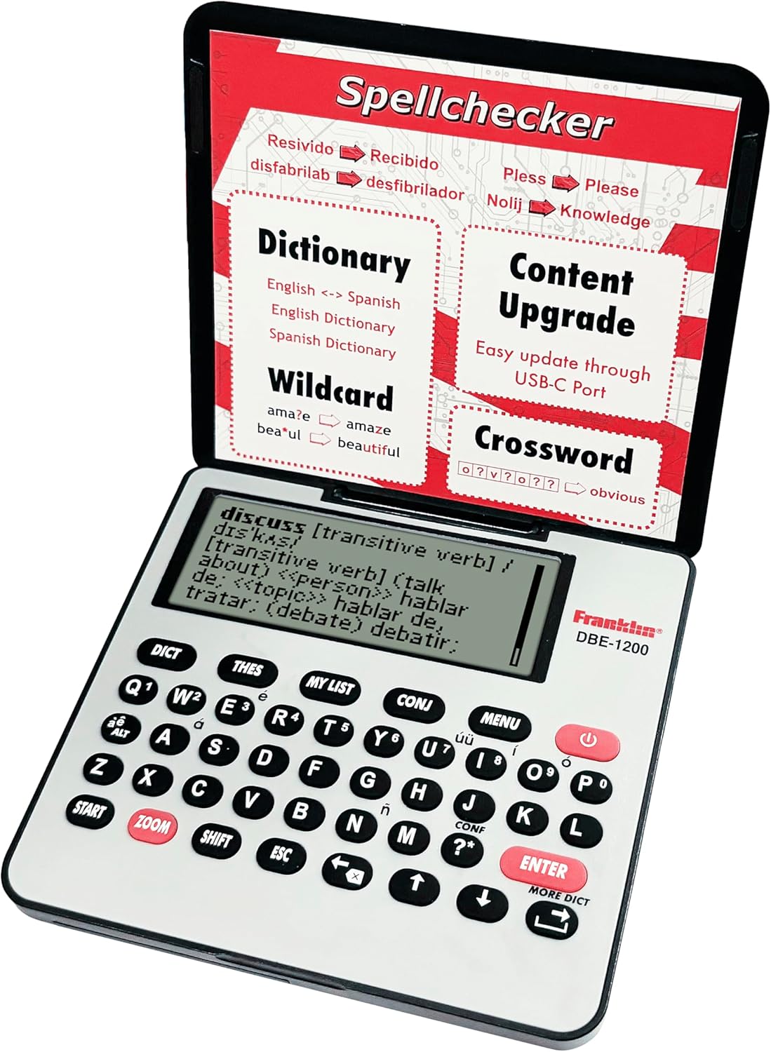 Bilingual Electronic Dictionary English-Spanish with LCD Screen