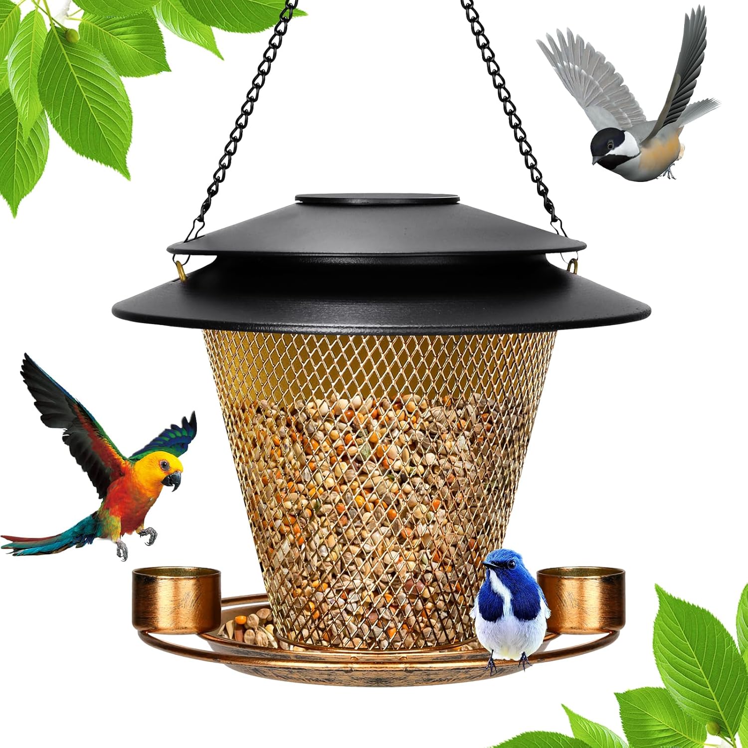 Rust-Resistant Bronze Bird Feeder for Outdoors