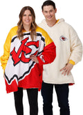 Reversible Oversized Sherpa Hoodie with NFL Team Logo for Comfort