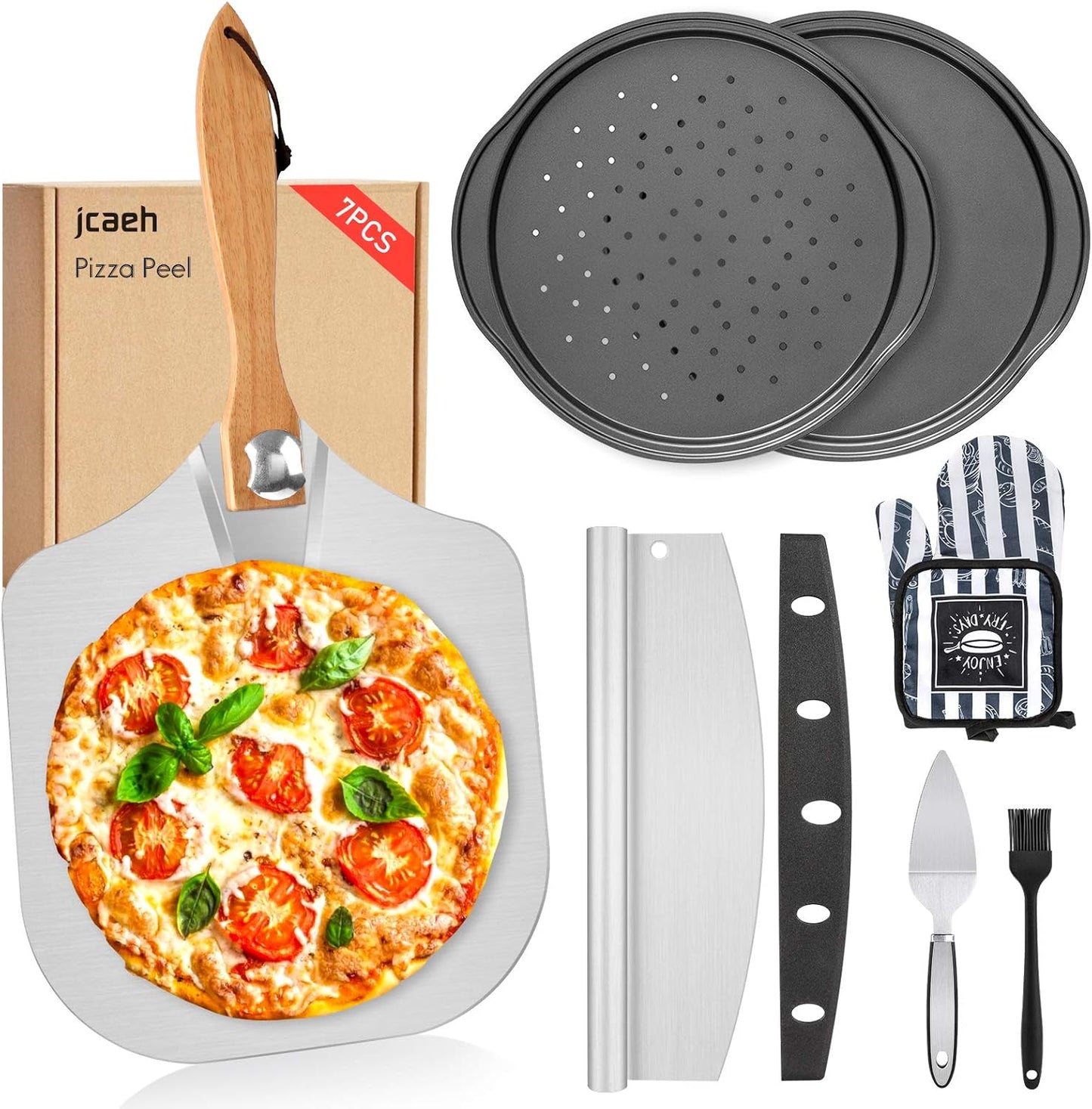 Premium 7Pcs Pizza Peel Set for Perfect Homemade Pizzas