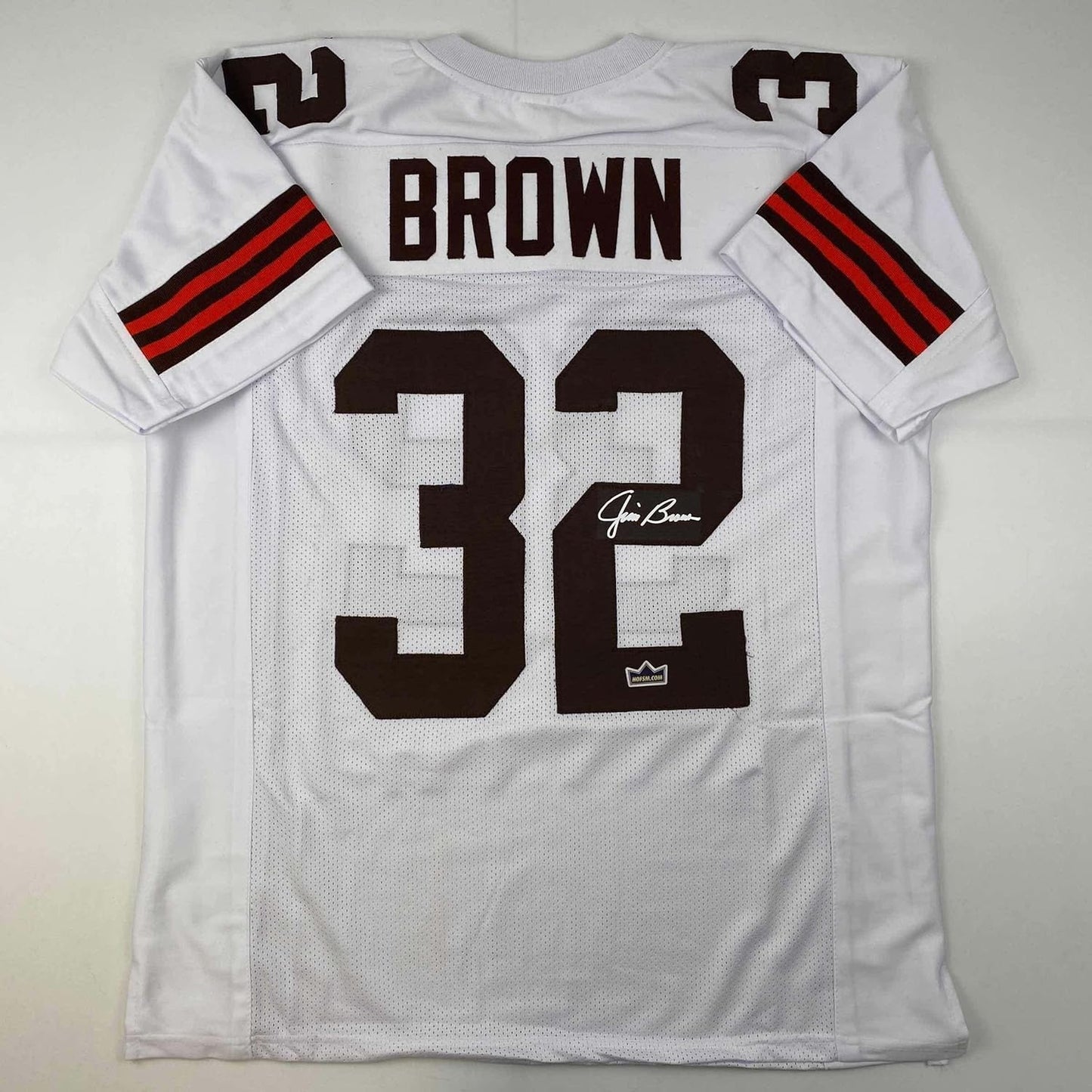 Facsimile Autographed Jim Brown Cleveland White Jersey XL