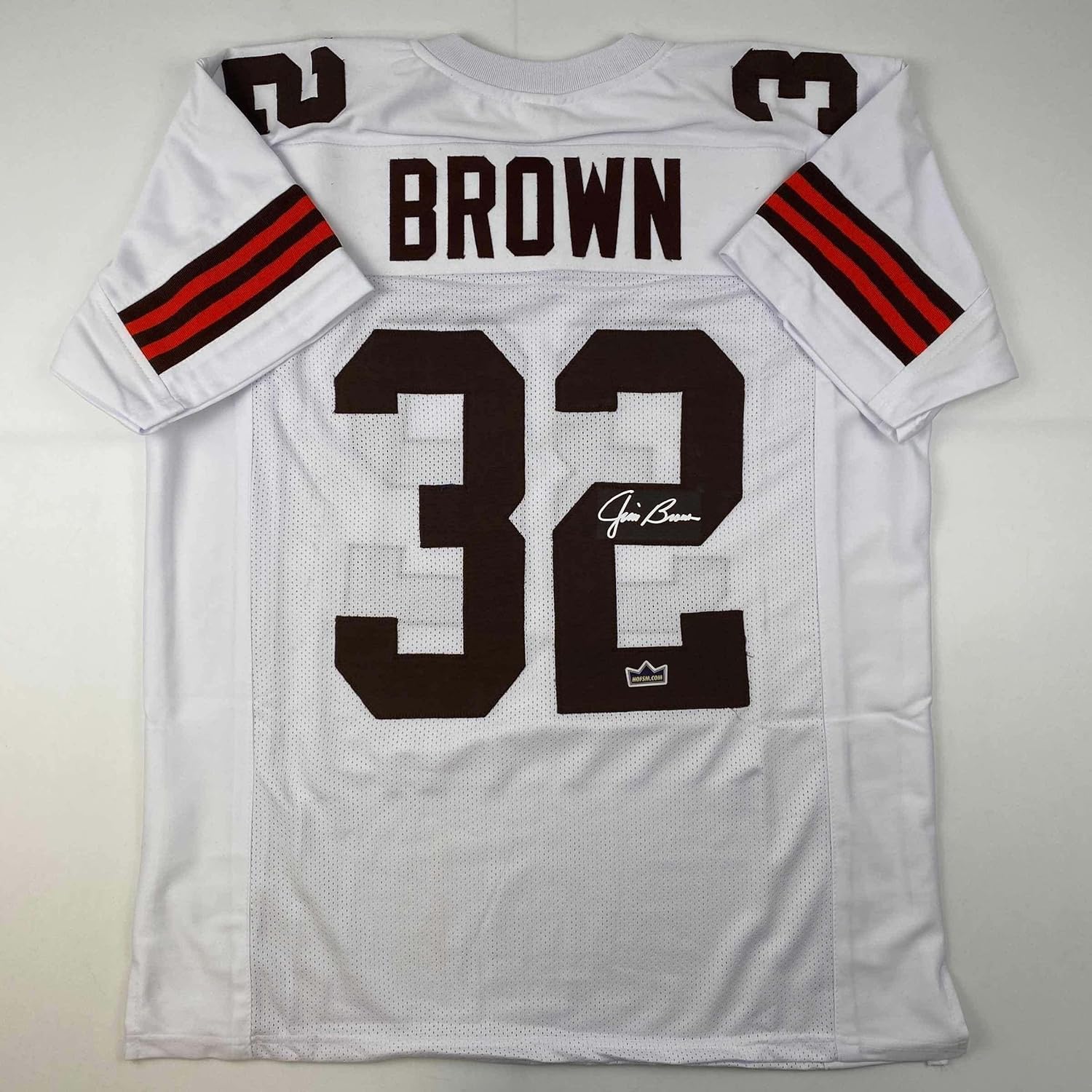 Facsimile Autographed Jim Brown Cleveland White Jersey XL