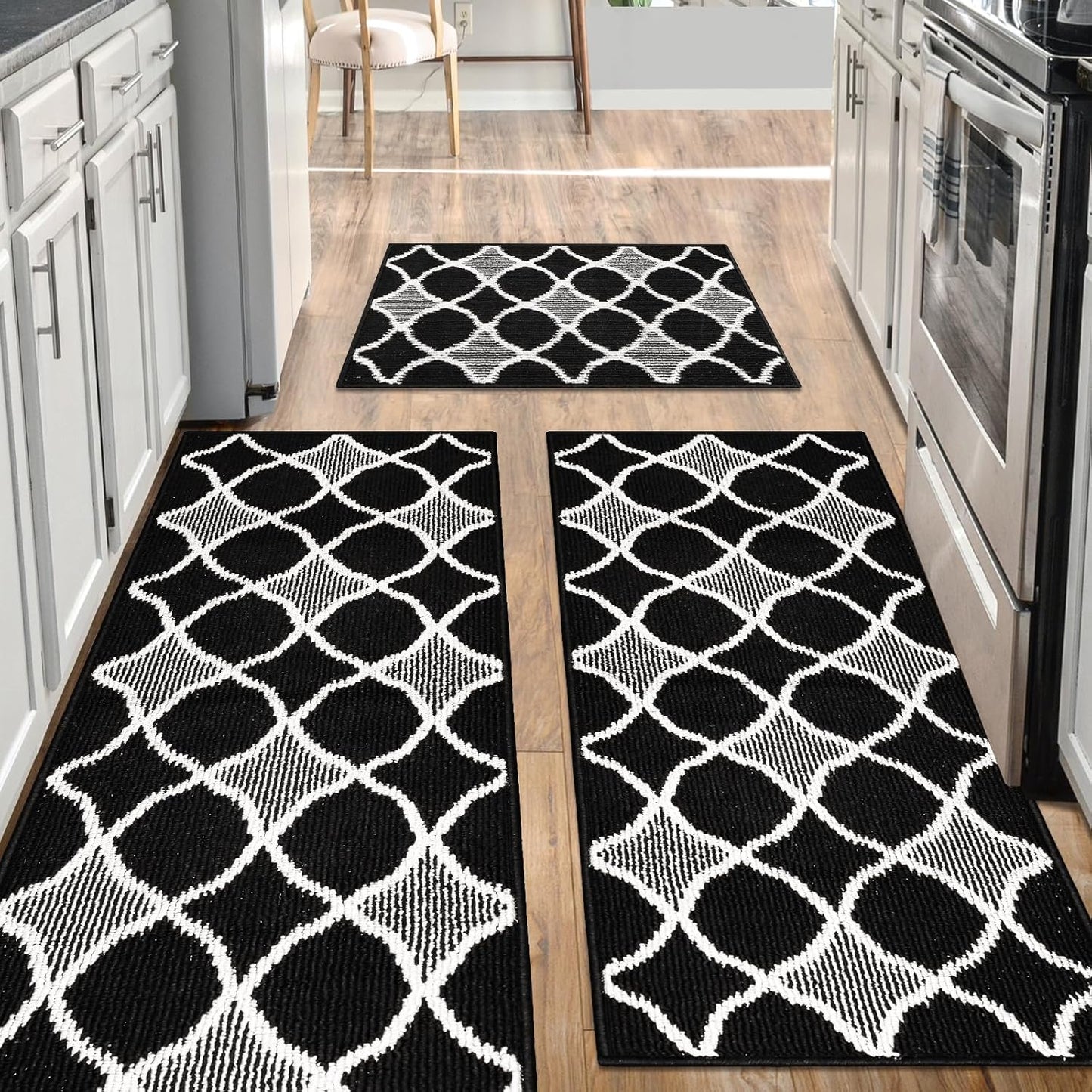 Kitchen Mats for Floor 3 Piece Set - Non Skid Washable Comfort