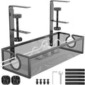 Under Desk Cable Management Tray - No Drill Mesh Tray for Desk