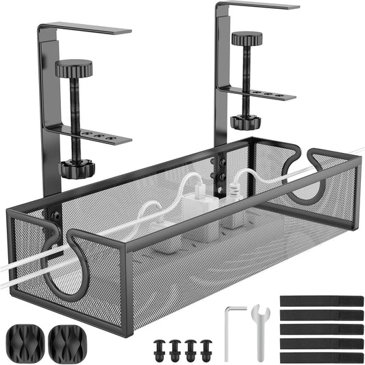 REFLYING Under Desk Cable Management Tray - Tidy Wires Easily
