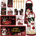 Christmas Kitchen Set Snowman Rug Mat Aprons and Towels - Festive