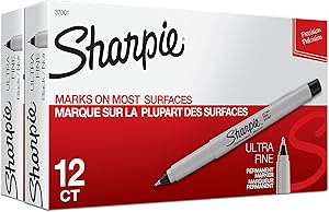 Sharpie Permanent Markers Ultra-Fine Point Black 24-Count Set