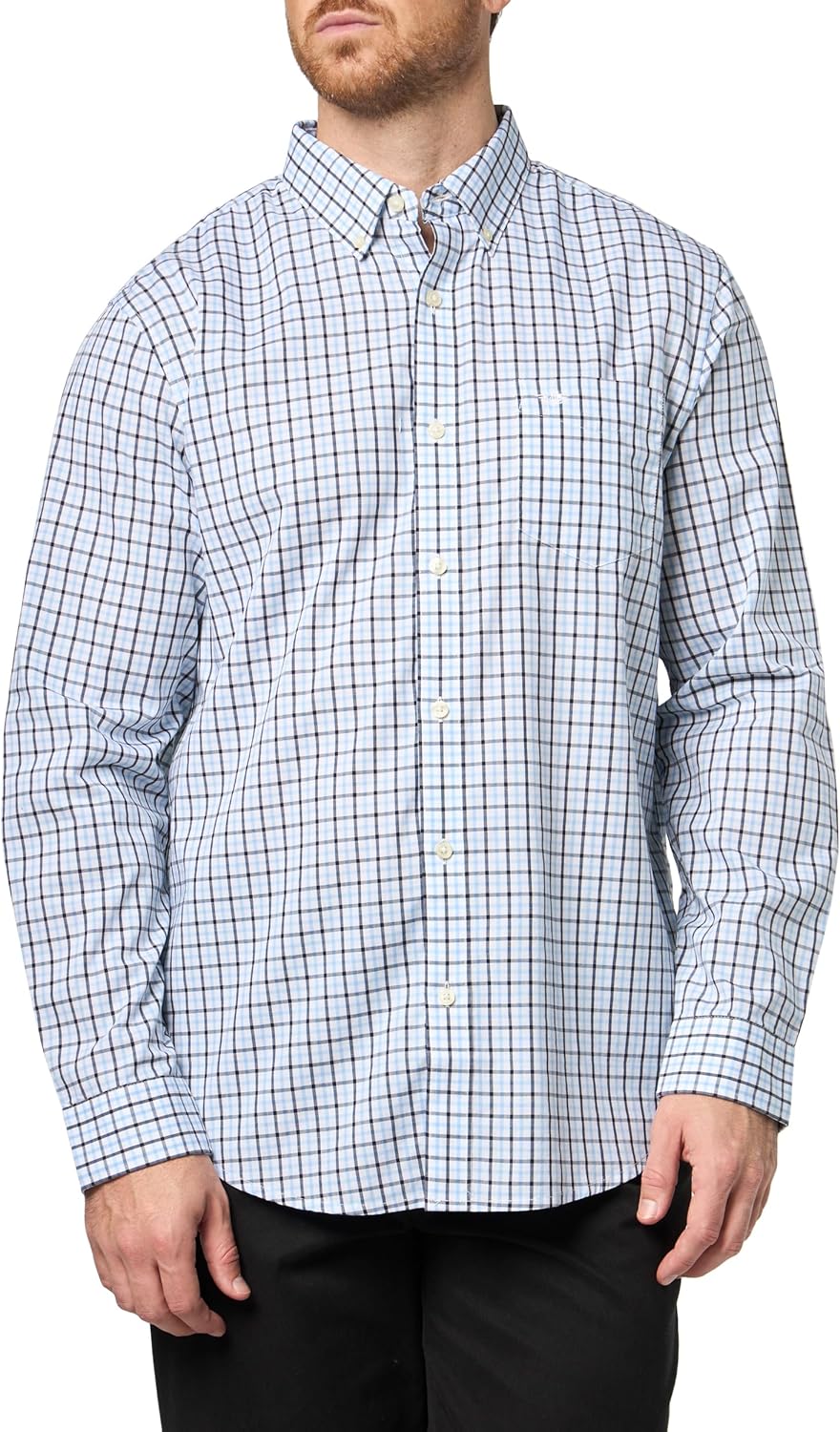 Dockers Mens Classic Fit Long Sleeve Shirt with Stain Defender