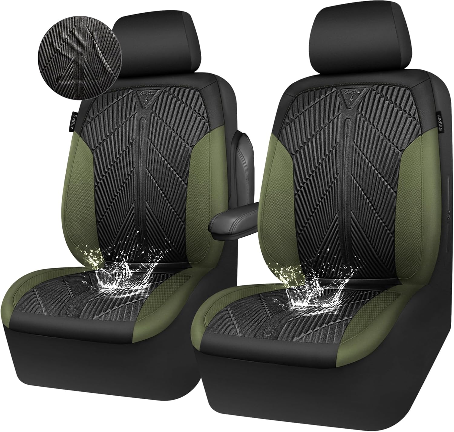 CAR PASS Waterproof Car Seat Covers for All Vehicles, Olive Green
