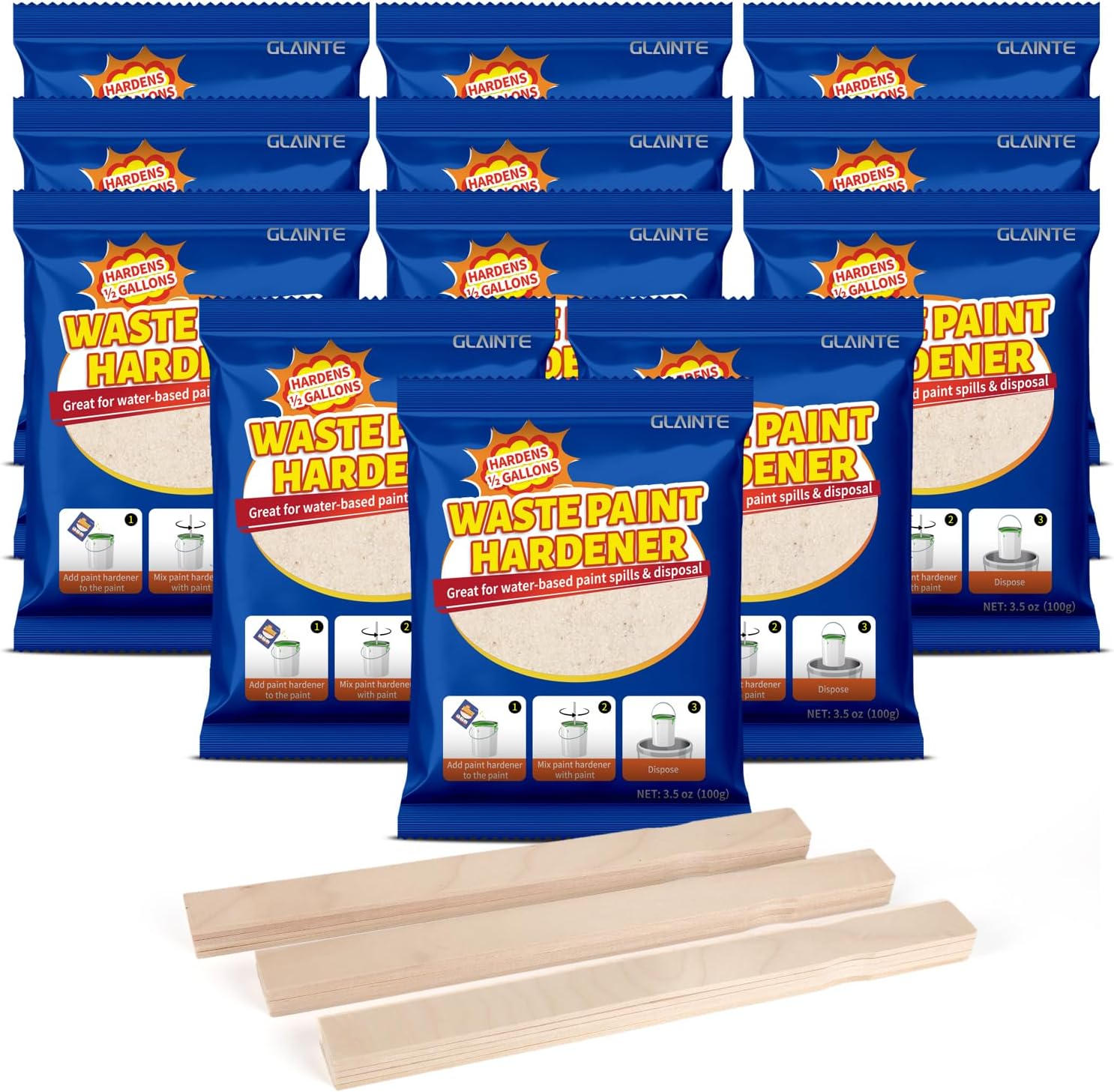 GLAINTE Waste Away Paint Hardener - Eco-Friendly Cleanup Solution