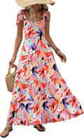 Women Sleeveless Floral Maxi Dress 2025 - Flowy Beach Tiered