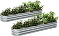 KFN 2pcs Galvanized Raised Garden Bed for Outdoor Planting