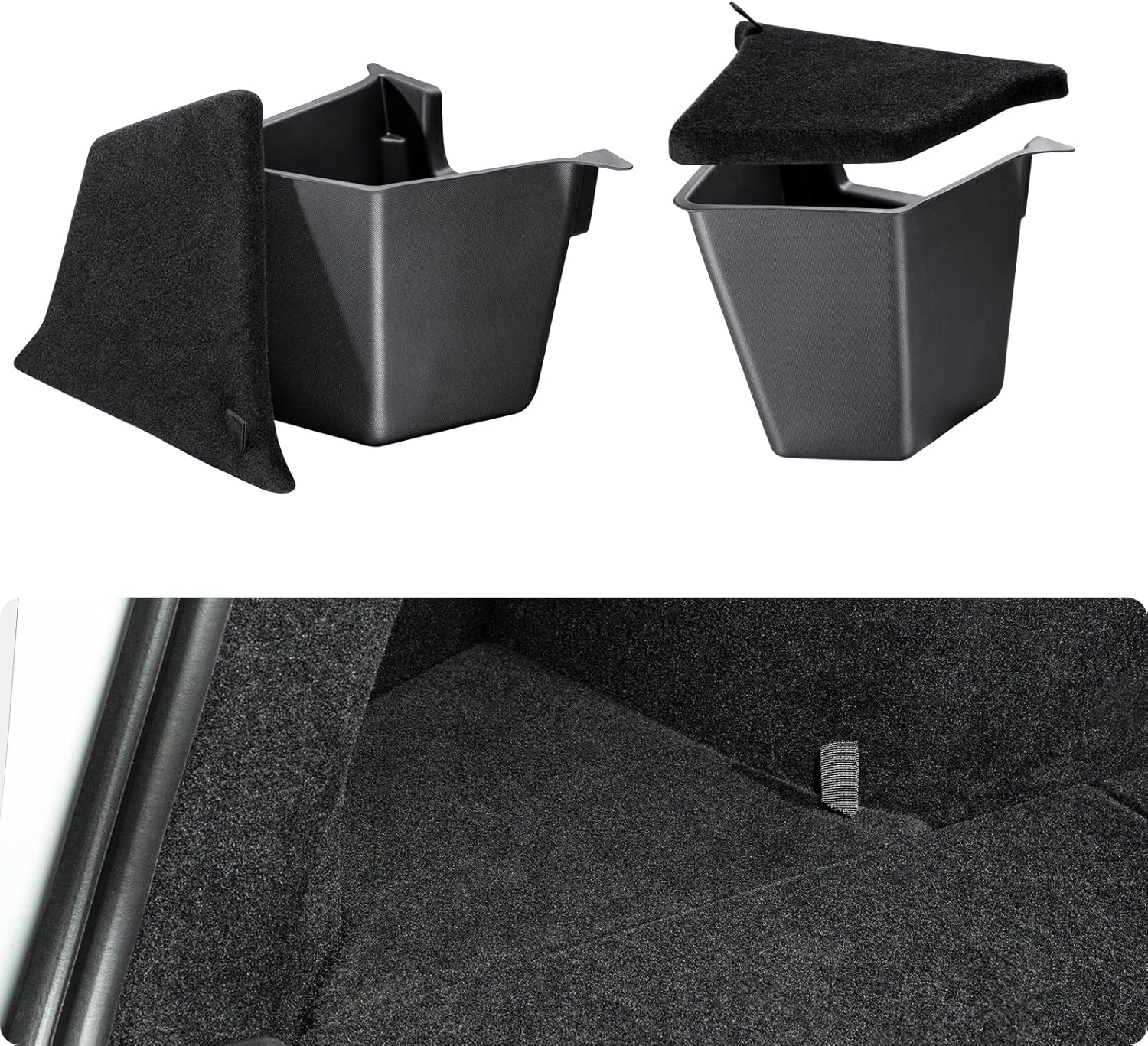 Tesla Model Y Trunk Organizer with Carpeted Lid for 2025 2026