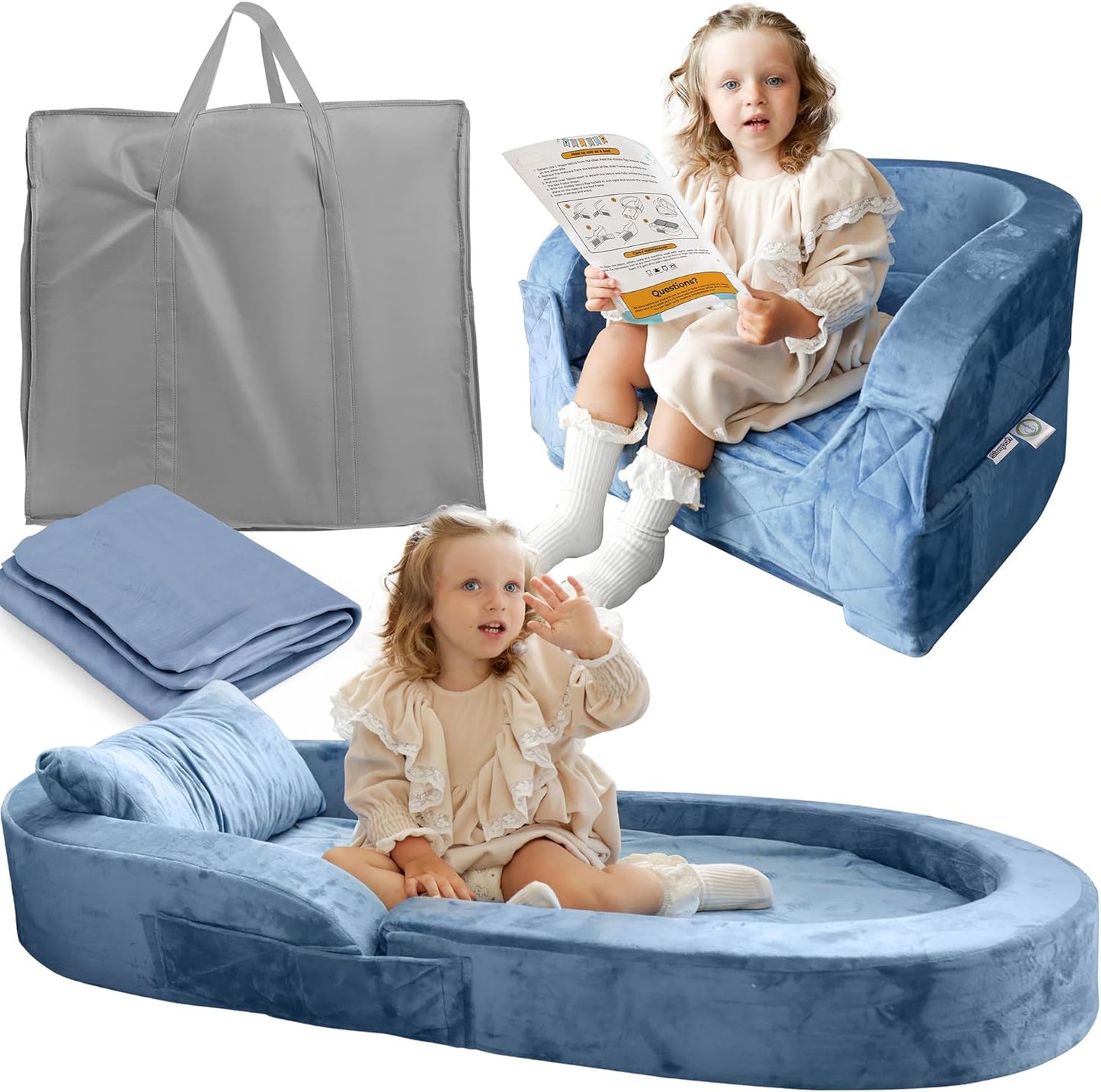Sleepah Toddler Travel Bed & Chair with Safety Bumpers