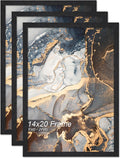 Engineered Wood 14x20 Picture Frame Set of 3 for Photos