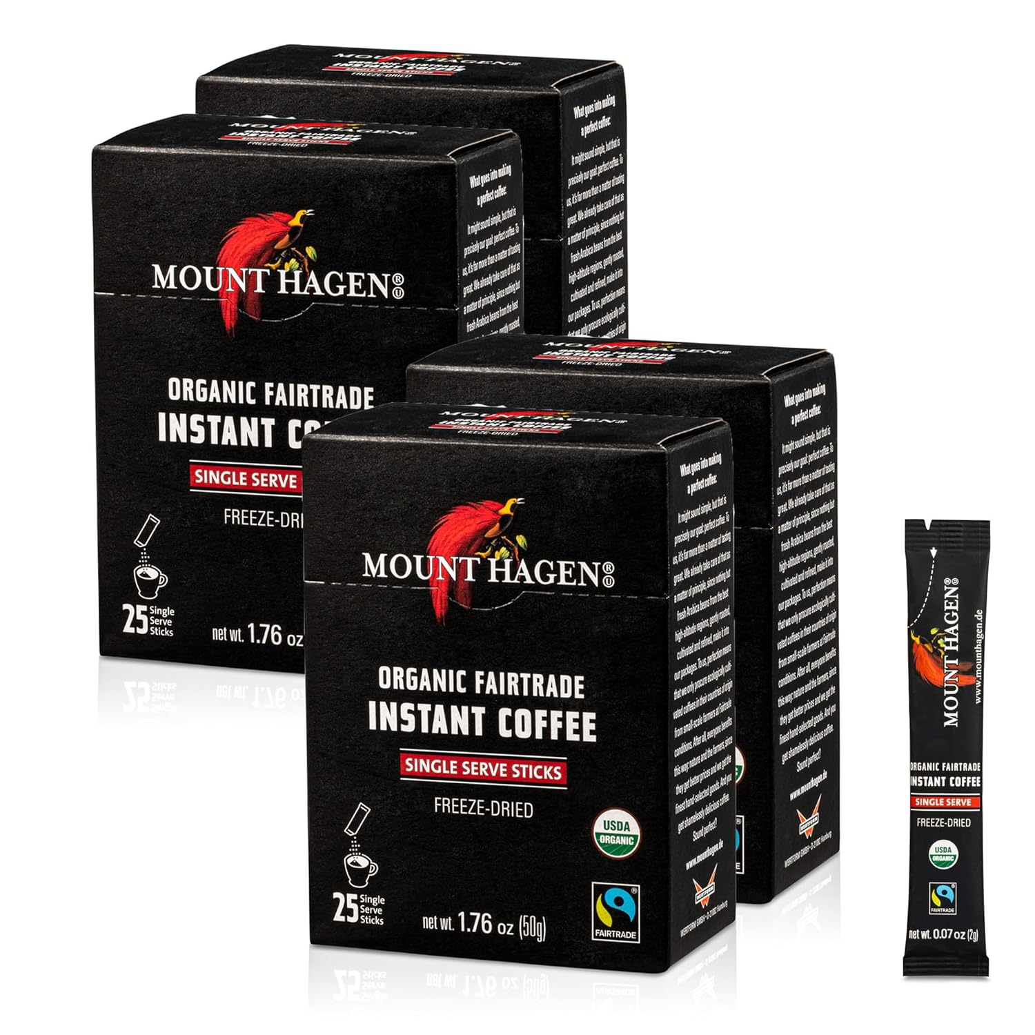 Mount Hagen Instant Coffee Packets - Organic Medium Roast Delight