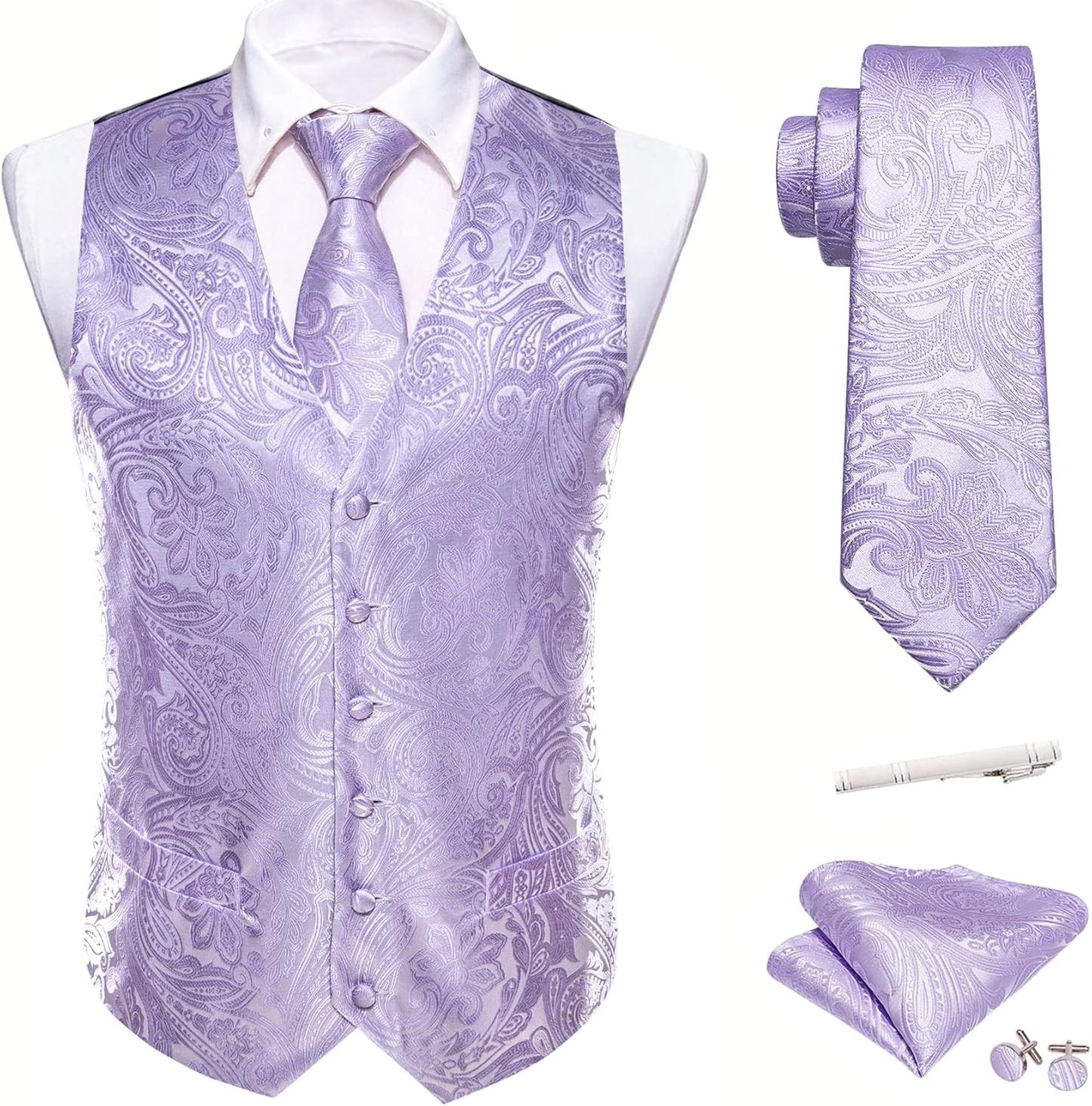 Stylish Barry.Wang Men's Suit Dress Vest Set for Any Occasion