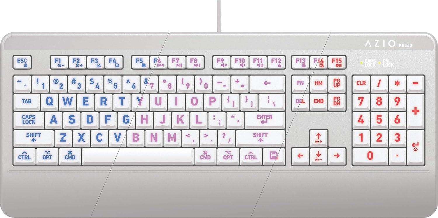 Azio Vision Mac USB-C Keyboard with Backlit Large Print Keys