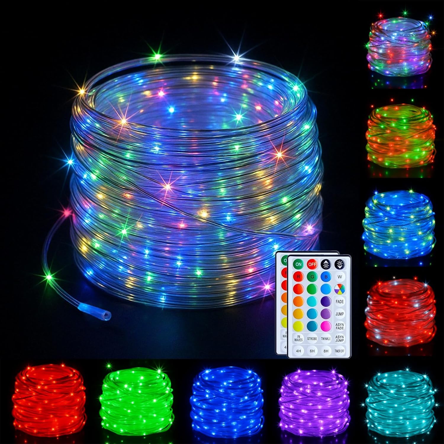 66Ft Outdoor Waterproof LED Rope Lights for Colorful Decor