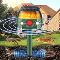 Ultrasonic Animal Repellent 360 Cat Deter Outdoor - Solar Flame Light