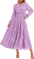Fall Wedding Guest Maxi Dress 2025 - Elegant Long Sleeve Tiered Casual