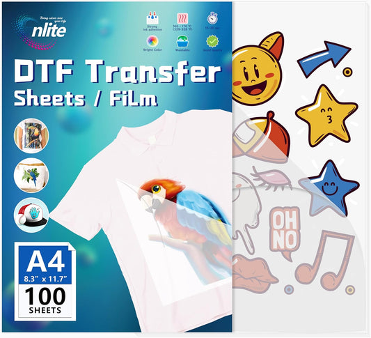 Enlite Premium DTF Film A4 100 Sheets - Single-Side Water-Based Coating