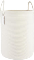 Cotton Rope Laundry Basket Hamper Large White - Tall 16ftD x 22ftH