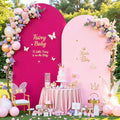 Pink and Hot Pink Arch Backdrop Cover Set of 2 - Stretchy Spandex