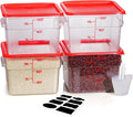 12 Quarts Sous Vide Container Set - 8 PCS Clear Food Storage Kit