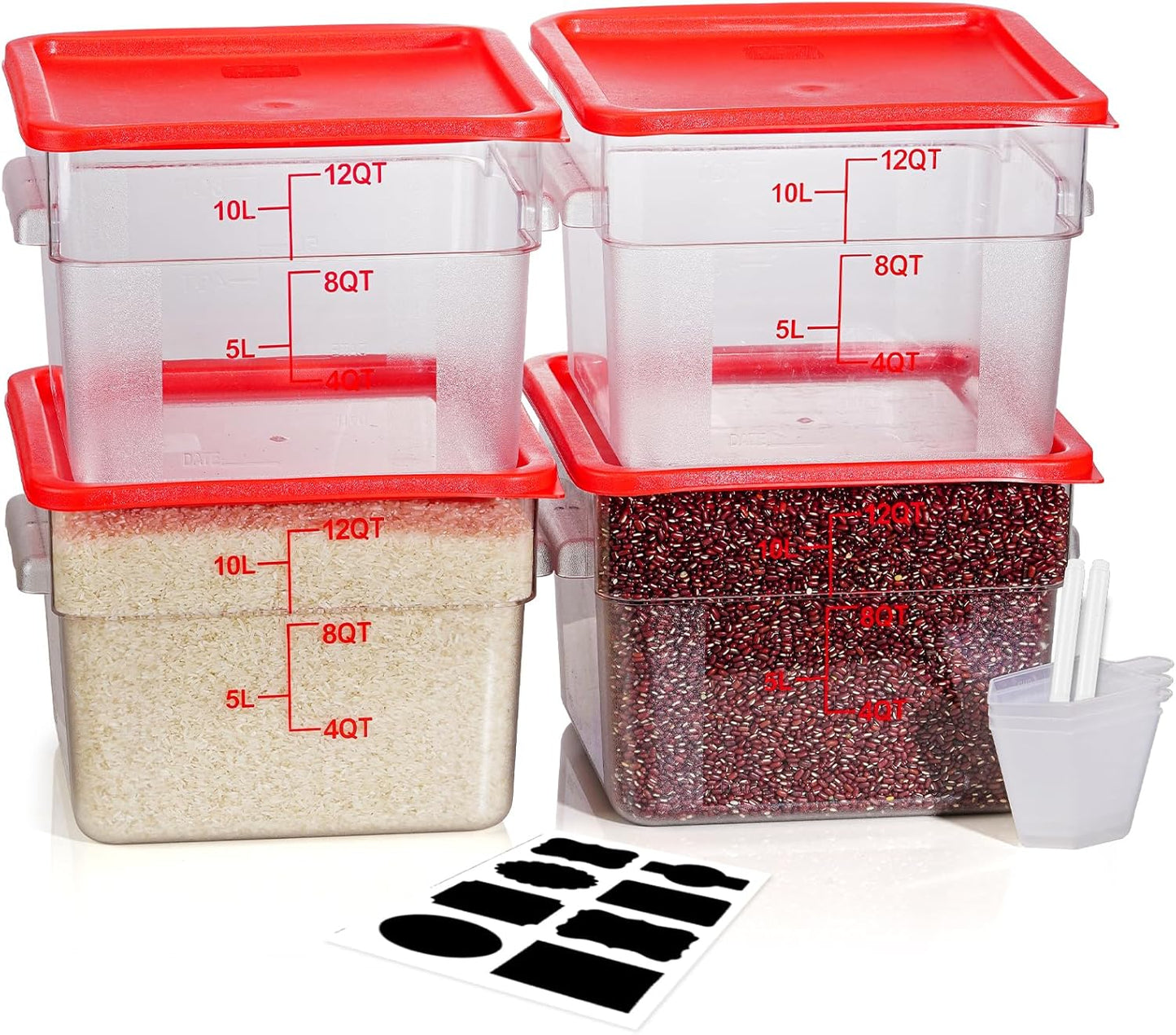 12 Quart Sous Vide Container Set for Home and Restaurant Use