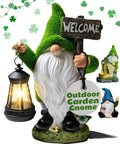 Garden Gnomes Outdoor with LED Solar Light - 11 in Whimsical Yard
