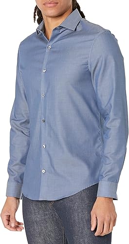 Calvin Klein Men's Dress Shirt Xtreme Slim Fit Non Iron Herringbone
