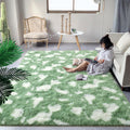DweIke Fluffy Area Rug 6x9 ft - Soft High Pile Sage Green