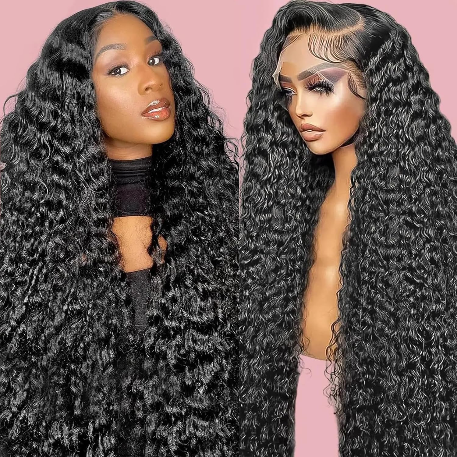 ULRICA Deep Wave Lace Front Wigs for Black Women - 22 Inch