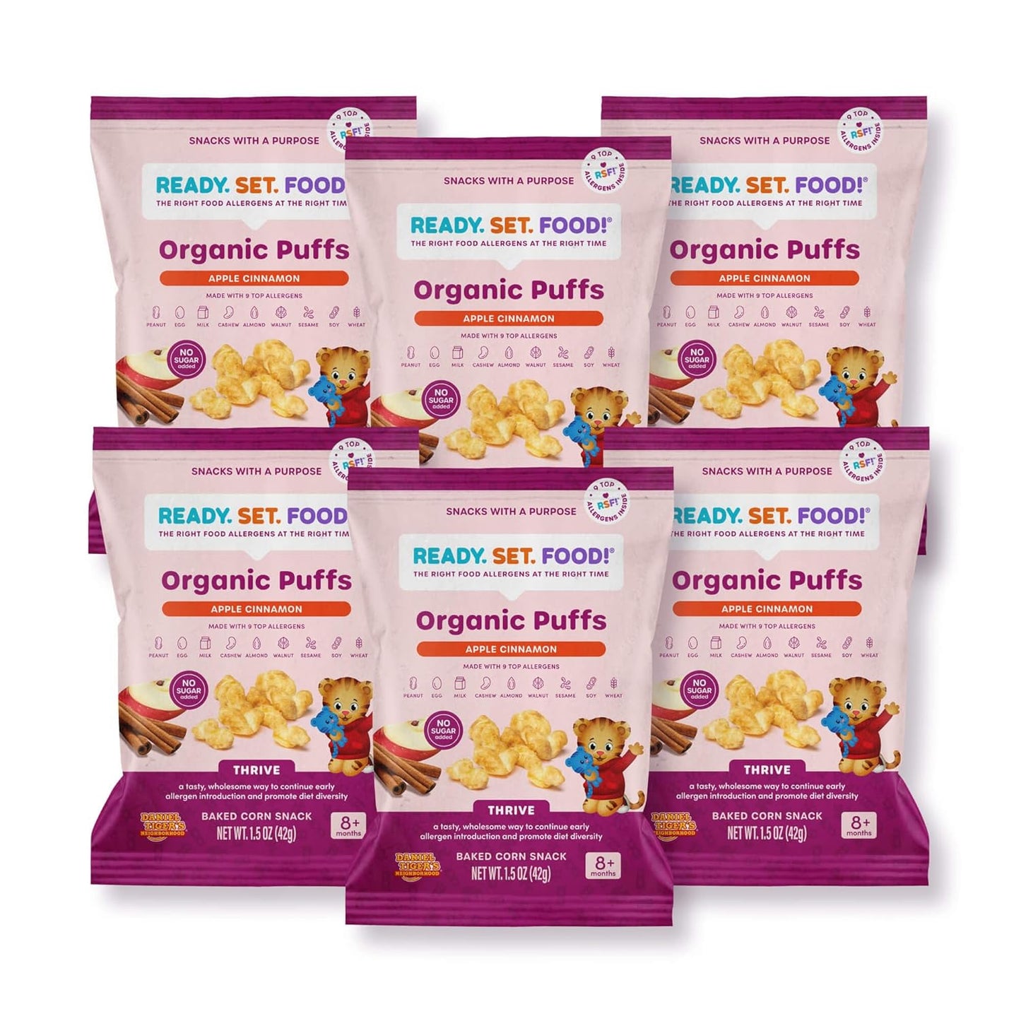 Organic Puffs for Early Allergen Introduction - 6-Pack