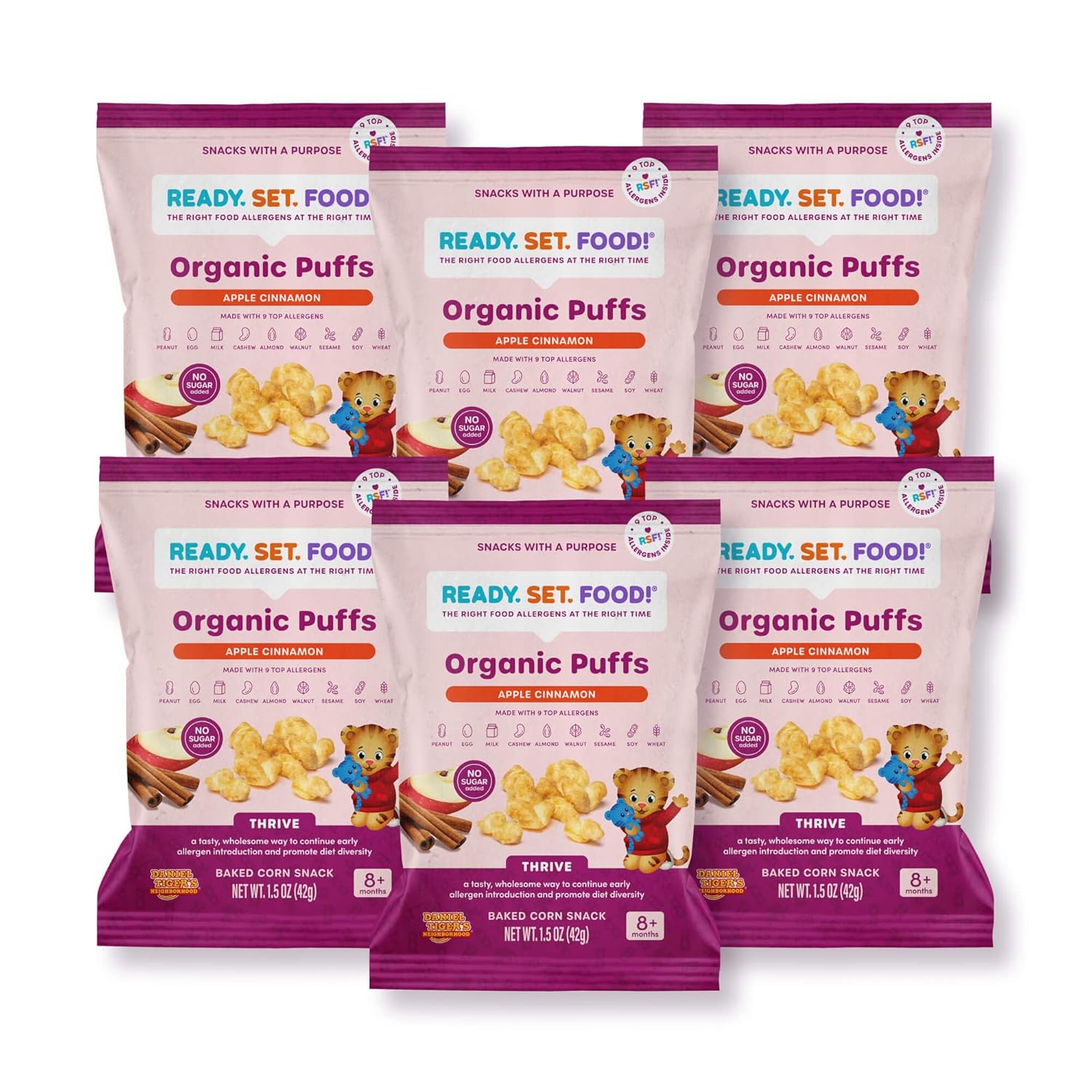 Organic Puffs for Early Allergen Introduction - 6-Pack