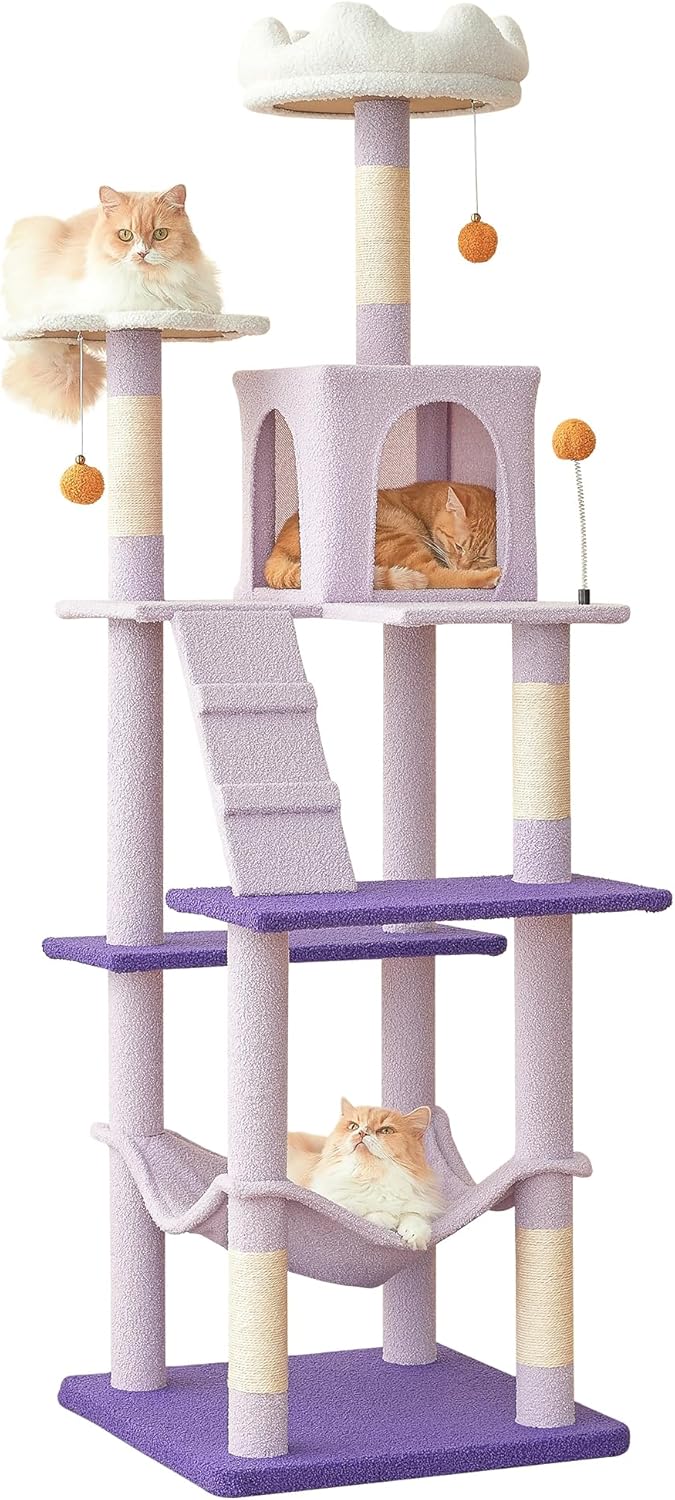 MWPO Flower Large Cat Tree for Indoor Cats with Plush Perches