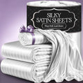 Satin Bed Sheets Twin Size - Silky Stripe 3 Piece Set