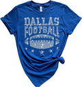 Retro Style Dallas Texas Rhinestone Fan T-Shirts (Style RQS7)