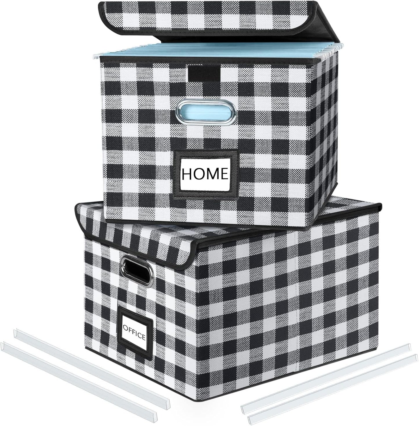 Huolewa Decorative Collapsible File Storage Organizer Boxes