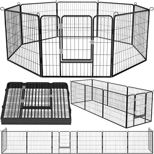 OFIKA Heavy Duty Metal Dog Playpen for Medium and Small Pets