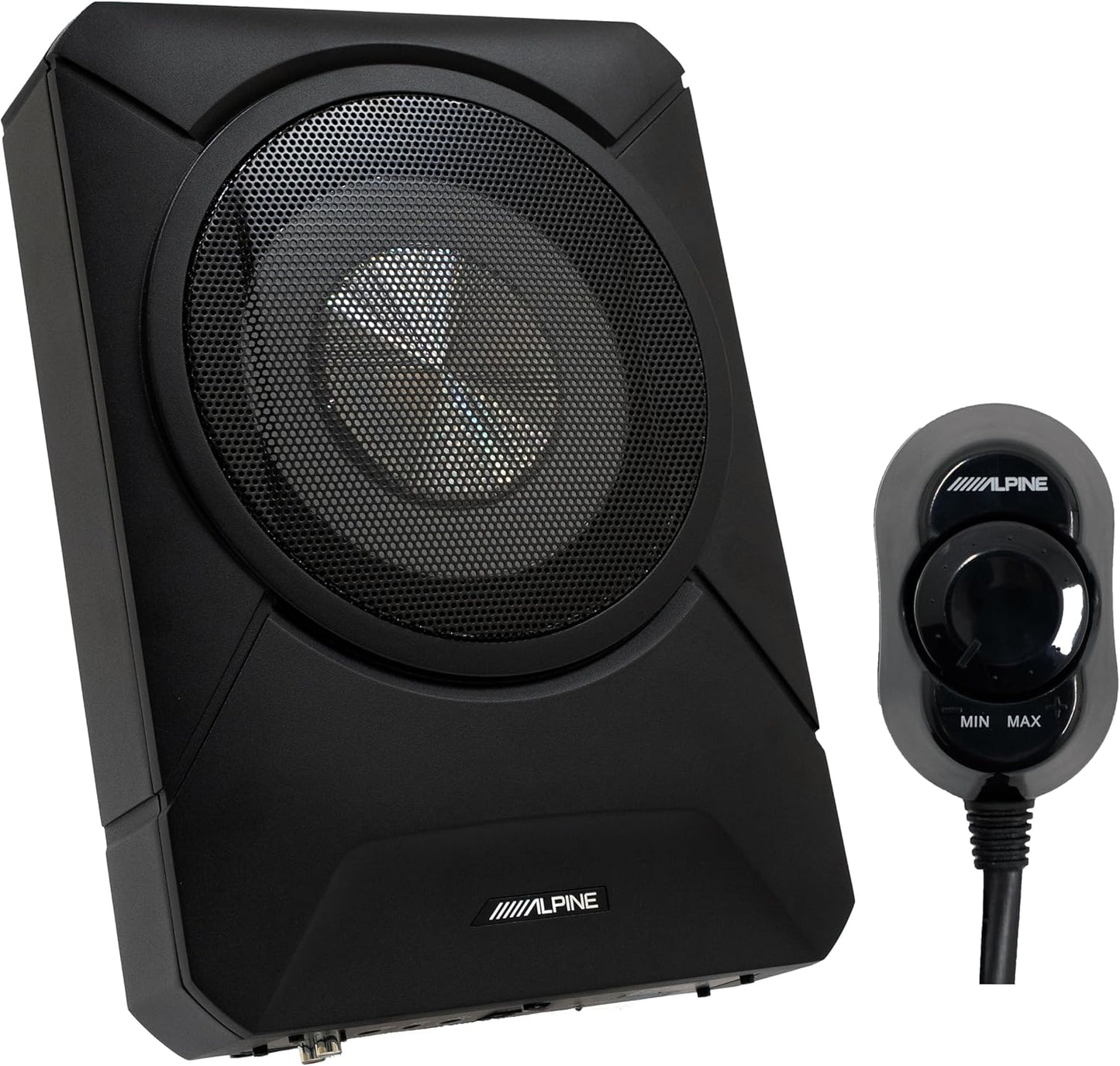 Alpine PWE-S800 8in Compact Powered Subwoofer for Deep Bass