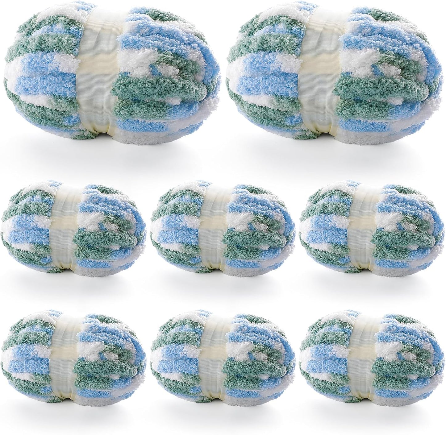 8 Pcs Chunky Yarn for Hand Knitting - Super Bulky Chenille Yarn
