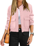 ANRABESS Women Cropped Bomber Jacket 2025 - Trendy Casual Varsity Fit